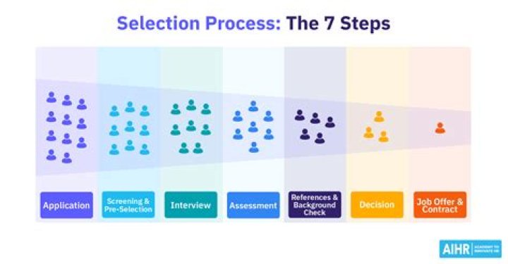 What are the 7 steps in the selection process?
