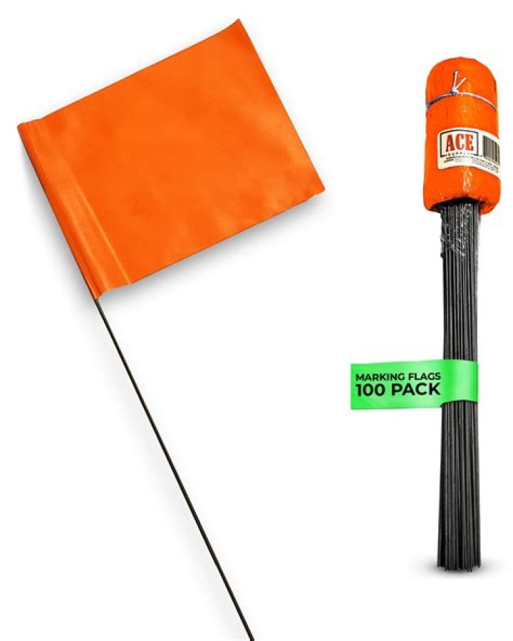 What do orange flags in yard mean?