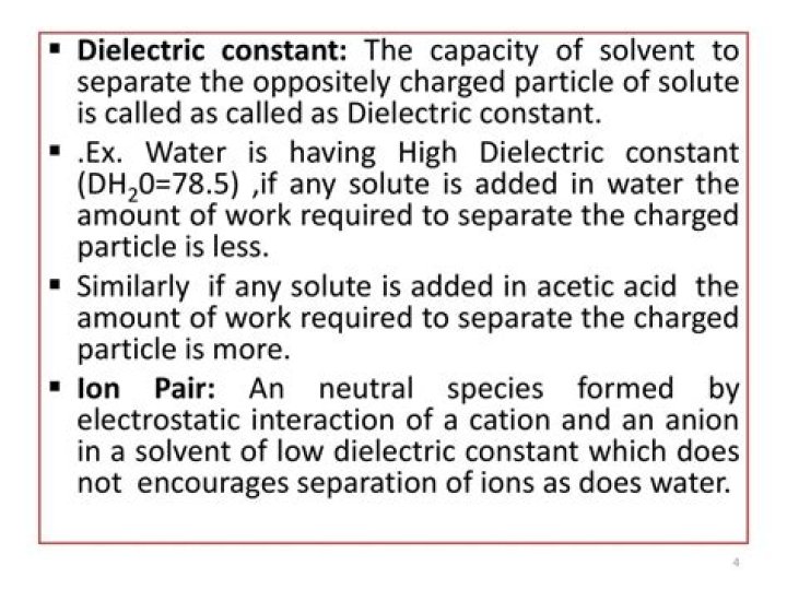 What do you mean by dielectric constant of water is 80?