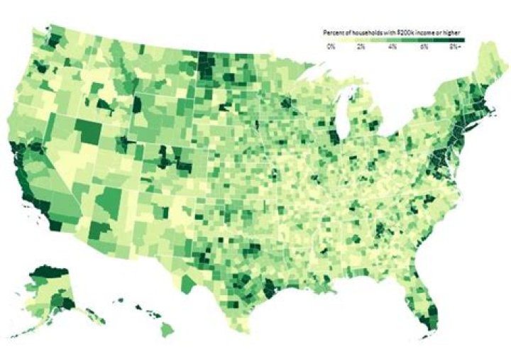 What percentage of Americans make over 200k?